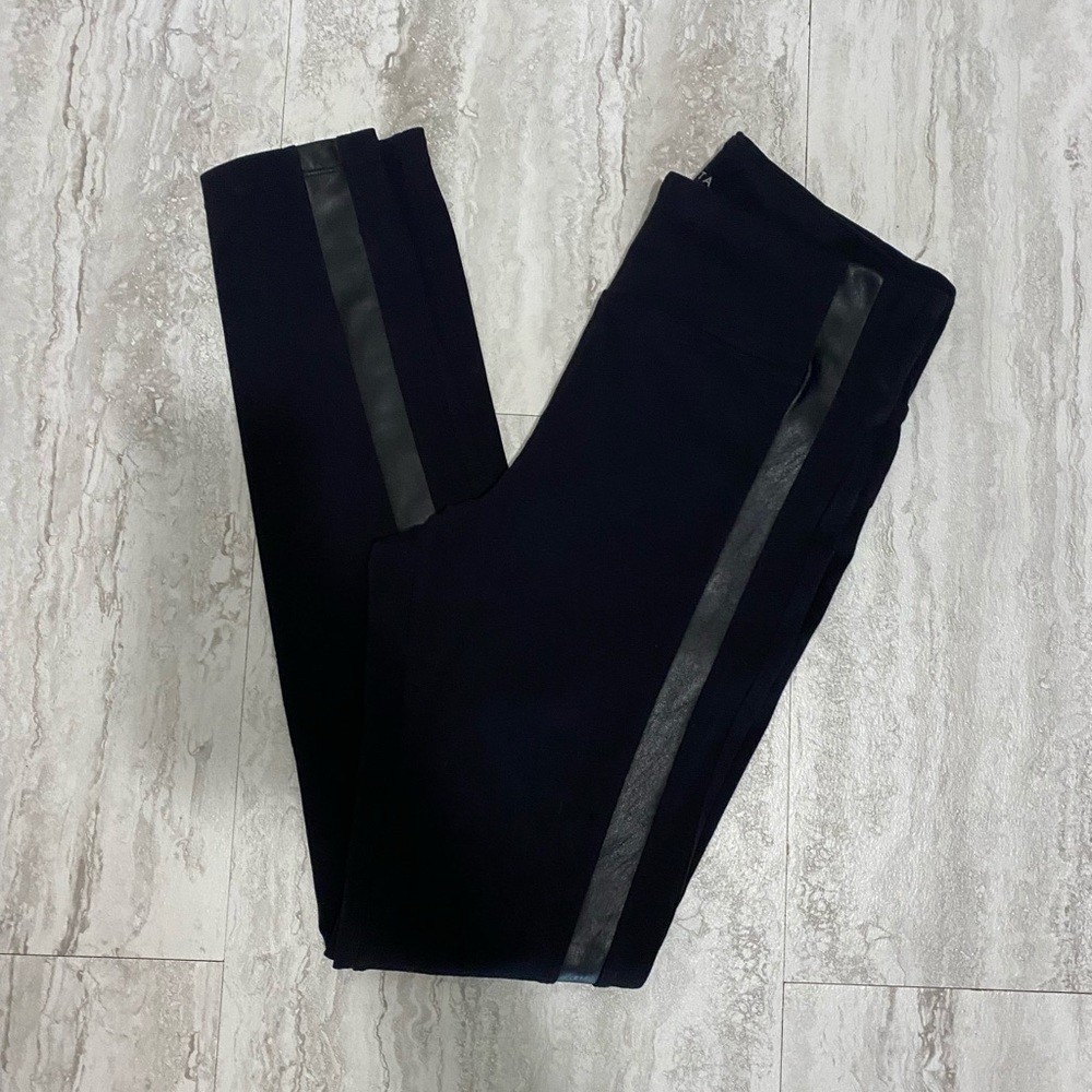 Athleta Tuxedo Stripe Black Leggings